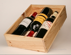 Coffret bois 3 vins rouge